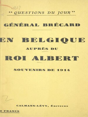 cover image of En Belgique auprès du roi Albert